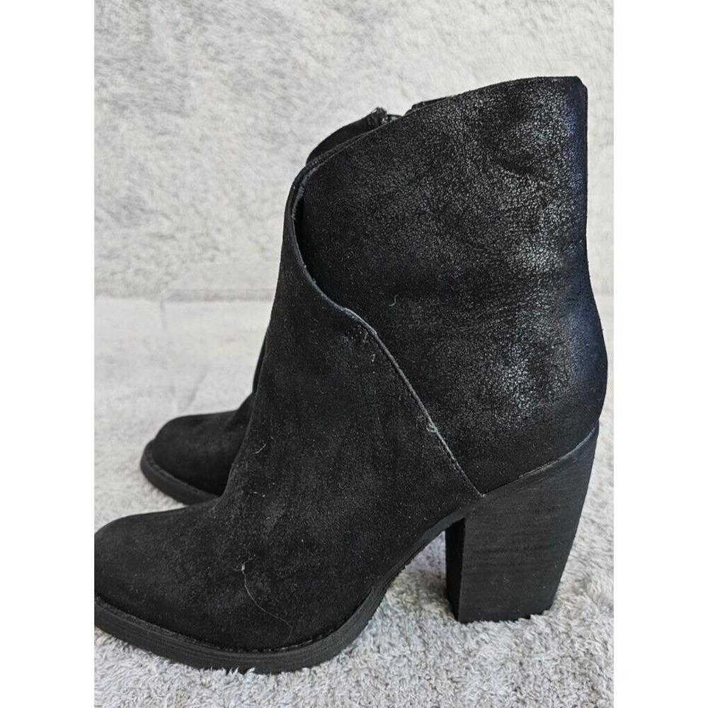 Sbicca Vintage‎ Collection Black Wrap Faux Suede Ankle Boots 3.5" Booties Sz 7.5